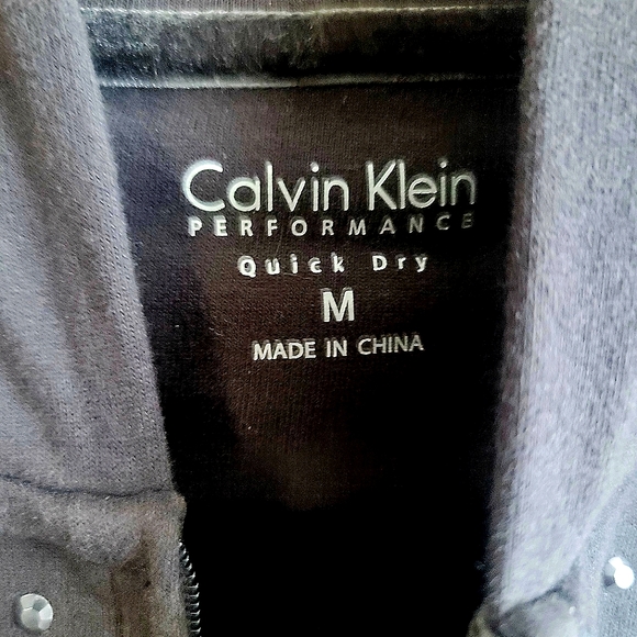 Calvin Klein Performance Quick Dry Full Zip Black Sweatshirt Size Mediun - Picture 4 of 10